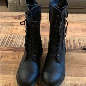 Black combat boots (lightly worn)
